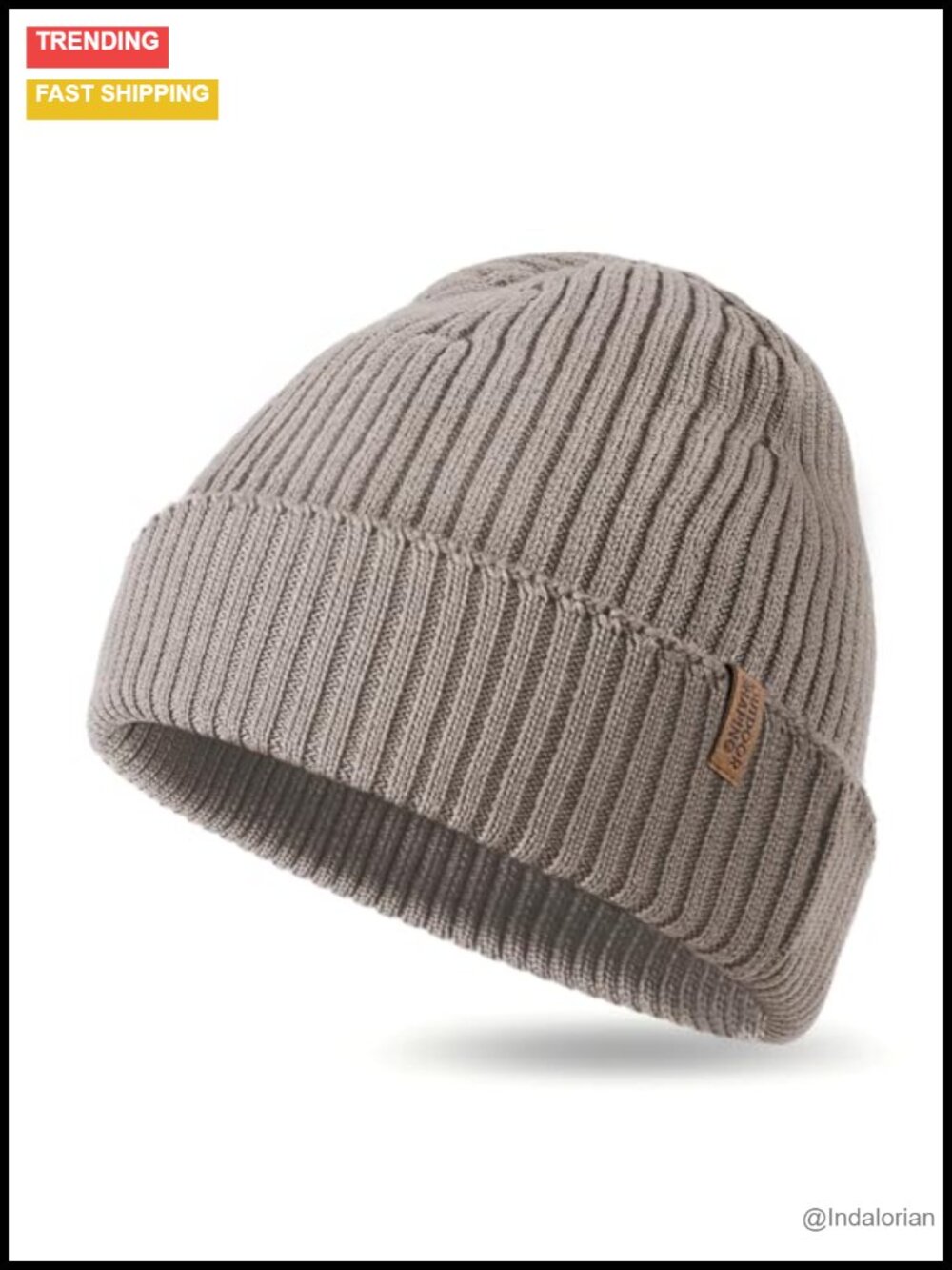 Merino Wool Cuffed Beanie Unisex Warm Winter Knit Hat